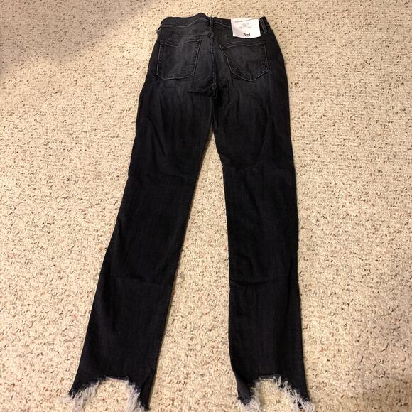 3x1 Straight Authentic Crop Black Elise Jeans 30 - Picture 11 of 14